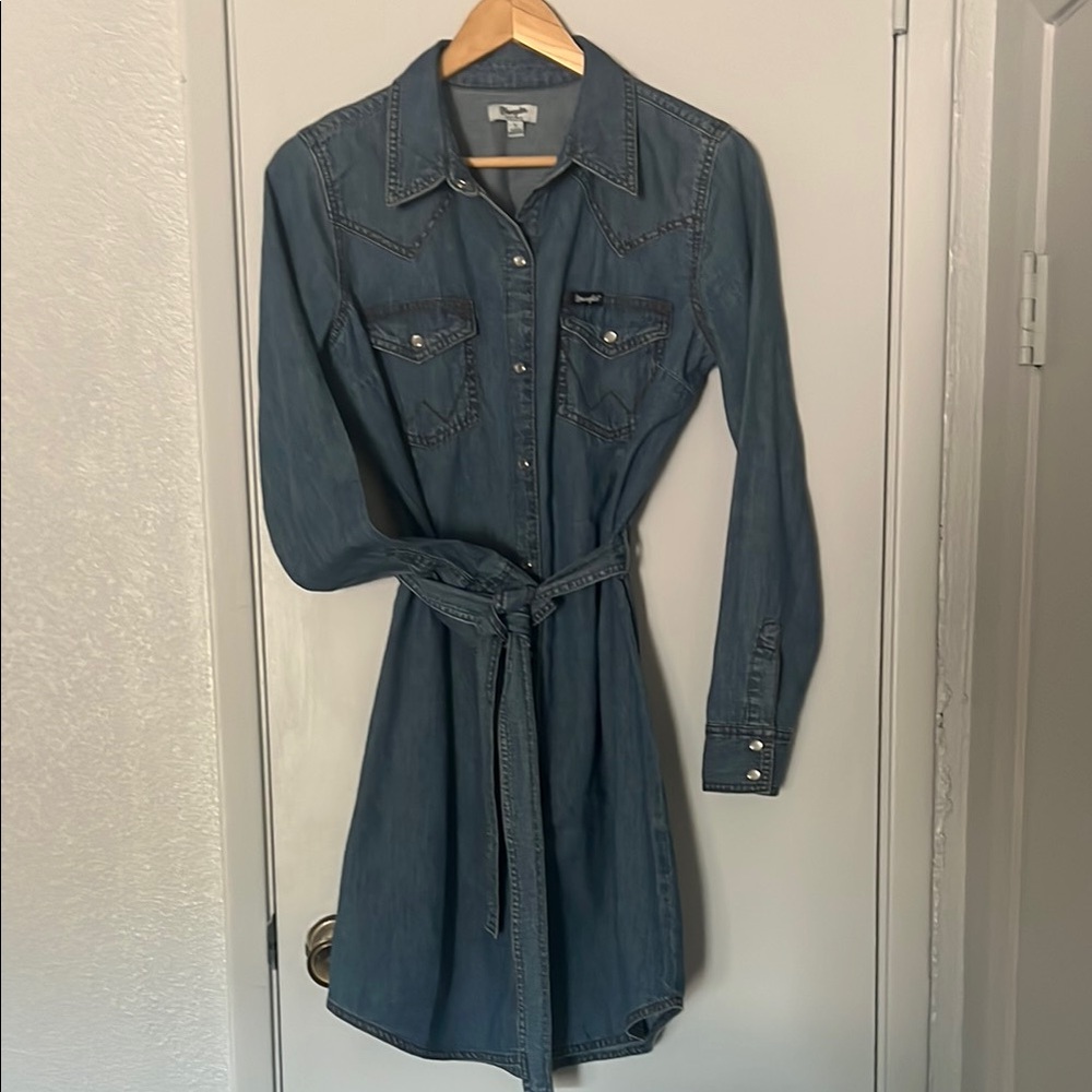 Wrangler Women’s Denim Shirts Dress Snap Button
